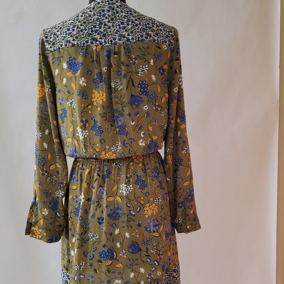 NWT DR2 Green Floral long Sleeve Dress - Picture 4 of 7